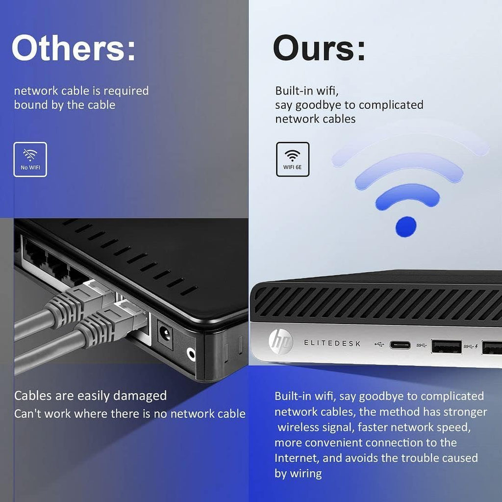 HP 800 G3 Mini Computer PC with Dual 24 inch Monitors Bundle,Intel i7-6700, 32GB RAM,New NVMe 1TB SSD, Wi-Fi 6e,Bluetooth 5.2,Windows 11 (Renewed)