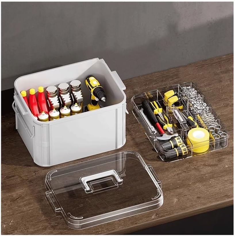Storage Hardware Toolbox Household Screw Parts Storage Box with Lid Electrical Maintenance Box Multifunctional Art Tool Box for Garage