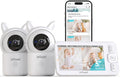 ieGeek Baby Monitor with 2 Cameras, 5' Screen & 1080P Cameras & Free Smart App Split Screen Dual Baby Monitor, Upgraded Night Vision/PTZ/2-Way Audio/Auto Tracking Detection Notification and Alert