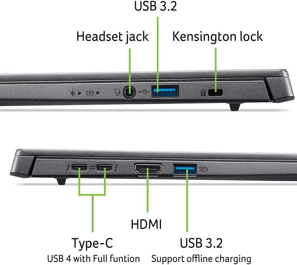 acer Aspire 14 AI Copilot+ PC | 14' WUXGA Display | Intel Core Ultra 5 Processor 226V | NPU: Up to 40 Tops - GPU: Up to 53 Tops | Intel ARC 130V | 16GB LPDDR5X | 512GB SSD | Wi-Fi 6E | A14-52M-51S1