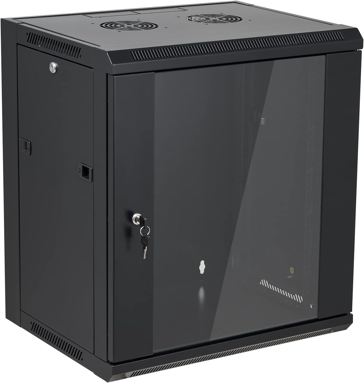 12U Wall Mount Server Cabinet Network Rack Enclosure Locking Glass Door