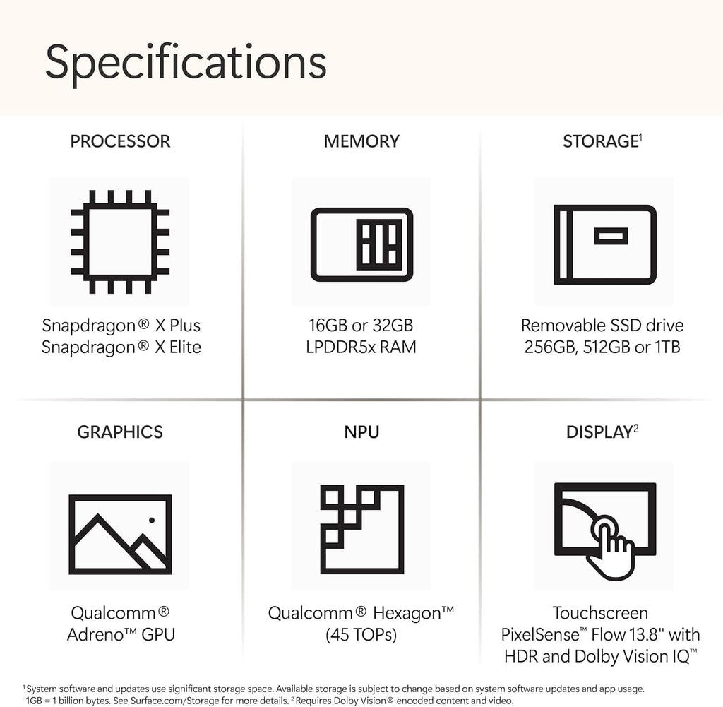 Microsoft Surface Laptop (2024), Windows 11 Copilot+ PC, 13.8' Touchscreen Display, Snapdragon X Elite (12 core), 16GB RAM, 256GB SSD Storage, Sapphire