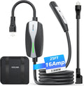 SEGUMA Level 1/2 Tesla Charger, ETL Certified 12A/16A, 25ft Cable, Dual Voltage 240V NEMA 6-20 Plug & 120V NEMA 5-15 Adapter, NACS Connector, Portable Home Electric Car EV Charger for Tesla Y/X/3/S