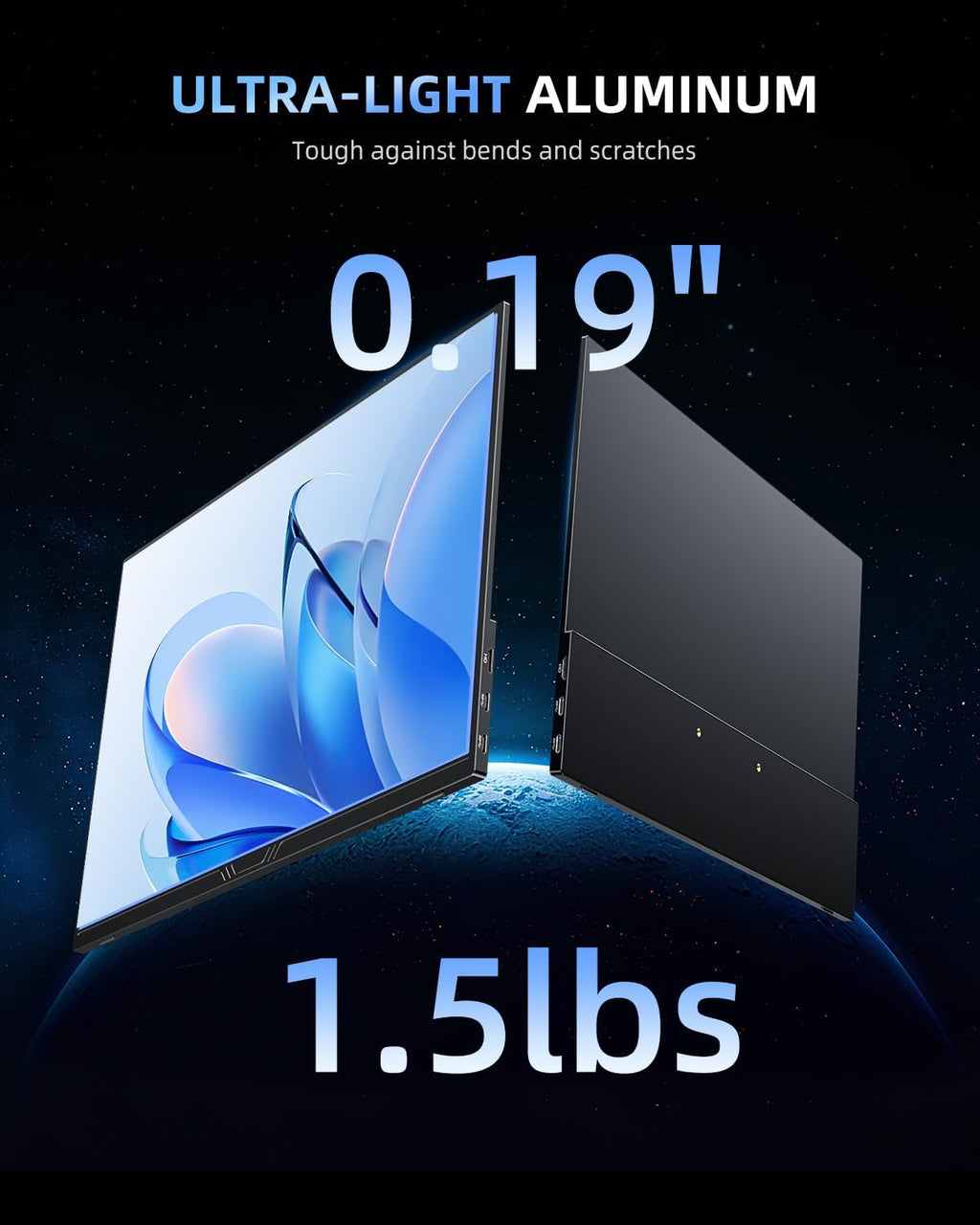 Newsoul 15.6' 4K QLED Portable Monitor, UHD 3840x2400 600 Nits 100% AdobeRGB, USB-C HDMI HDR FreeSync, Second Screen for Laptop MacBook PC Game Consoles, VESA Mountable Travel Monitor with Speakers
