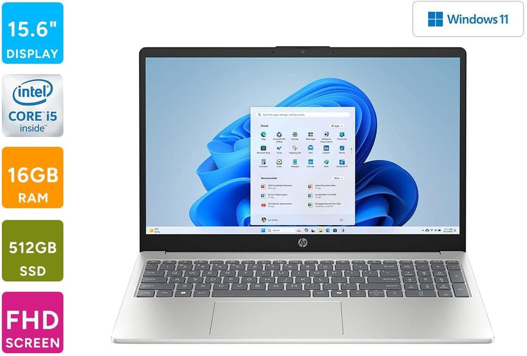 HP Pavilion 15.6' FHD Touchscreen Laptop Computer, 10-Core Intel Core i5-1334U, 16GB RAM, 512GB SSD, Webcam, Fast Wi-Fi 6, 11 Hours Long Battery Life, Windows 11 Pro w/AI Copilot (16GB | 512GB SSD)