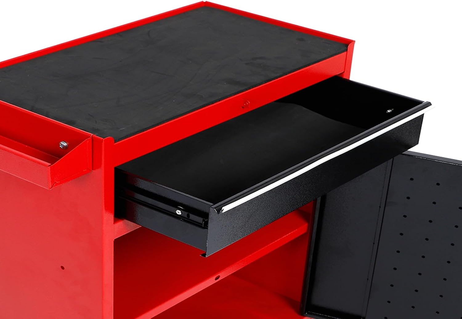 Rolling Tool Chest with 5 Drawers, Metal Storage Cabinet, Lockable Tool Storage Box Metal Organizer (Red)