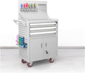 Tool Box Rolling Tool Chest with Wheels, Tool Storage Cabinet with 5 Drawer, Large Metal Tool Box Organizer with Lock, Tool Cart on Wheels Tool Storage(White)