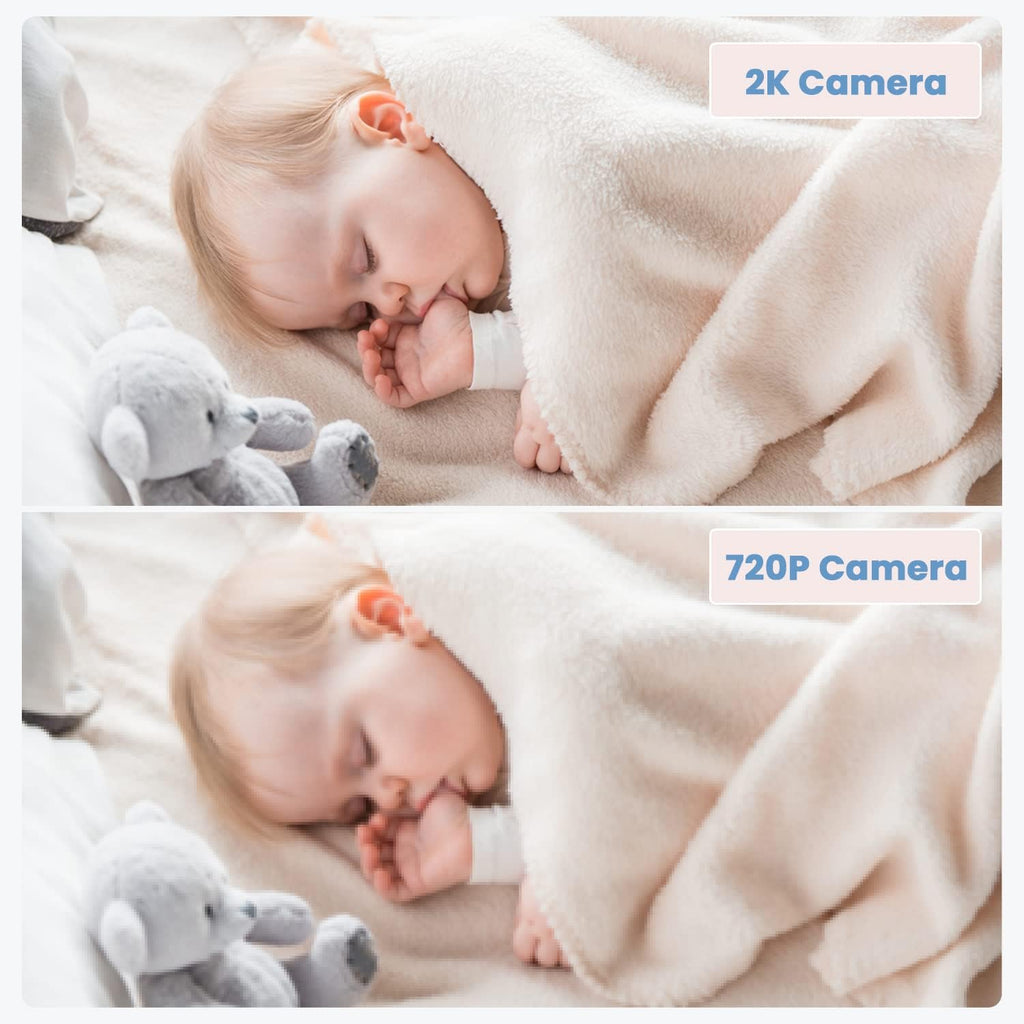 ieGeek 2K Split-Screen Baby Monitor, 5' Audio Baby Monitor with 2 Cameras, WiFi Smartphone Video Dual Camera, Night Vision, Motion & Cry Detection, Two Way Talk Temper &Humidity Sensor