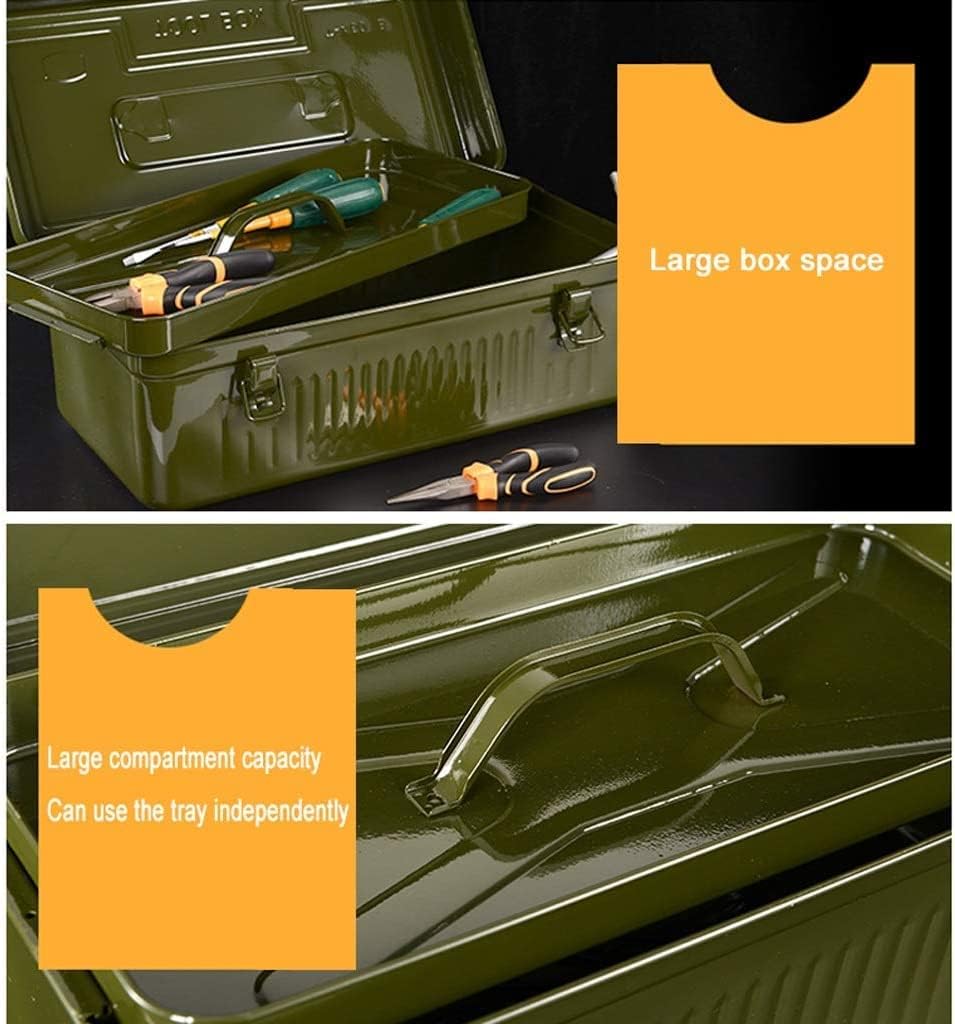 LIOONS Tool Box Thickening Wrought Iron Tool Boxes High Capacity Tool Kit Non-Slip Handle Strong and Sturdy Portable Tool Set