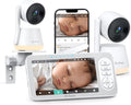 Dr.Care LumiView Plus Smart WiFi Baby Monitor with 2 Cameras - 5.5' 1080P Split Screen & 2K Camera, Privacy Mode, Cry & Motion Alerts, 5000mAh Removable Battery, RGB Night Light, HD Night Vision