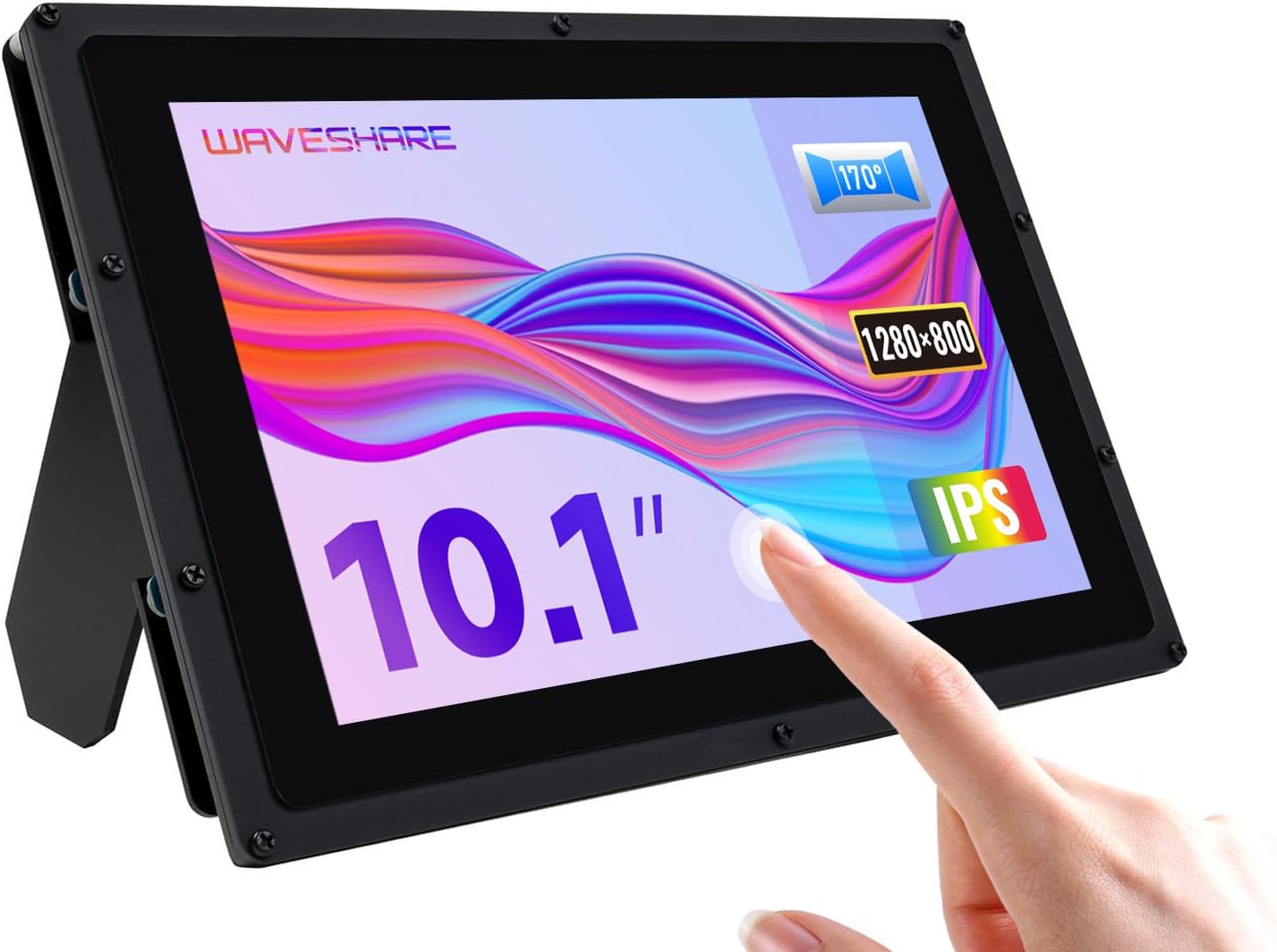 Waveshare 10.1 inch Capacitive Touch Screen LCD IPS Screen 1280x800 Hardware Resolution Supports Multi Mini-PCs and Multi Systems