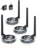 AIMIBO Wireless HDMI Transmitter and 3 Receivers, 656FT(200M) Plug & Play HDMI Wireless Multiple TVs Extender with App Mirror, 5.8G, 4K Decode & 1080P@60Hz for Laptop, Camera, TV Box to Monitors