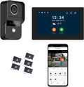 2pin-Wired 2MP HD Indoor 7' WiFi Monitor Smart Home Video Doorbell Intercom System, Remote APP Phone Unlock Video Record Motion Detect 2-Way Talk IR Camera Door Bell 1x doorbell + 1x 7in Monitor