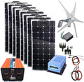1200W Solar Wind Kit: 400W Wind Turbines + 8x100W Solar Panel +MPPT Controller +Wind Controller+ 3000W Inverter (Peak 6000W)