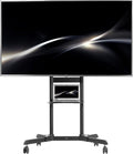 VIVO Mobile TV Cart for 55 to 100 inch Screens up to 165 lbs, LCD LED OLED 4K Smart Flat and Curved Panels, Rolling Stand with Laptop DVD Shelf, Locking Wheels, Max VESA 800x600, Black, STAND-TV100E