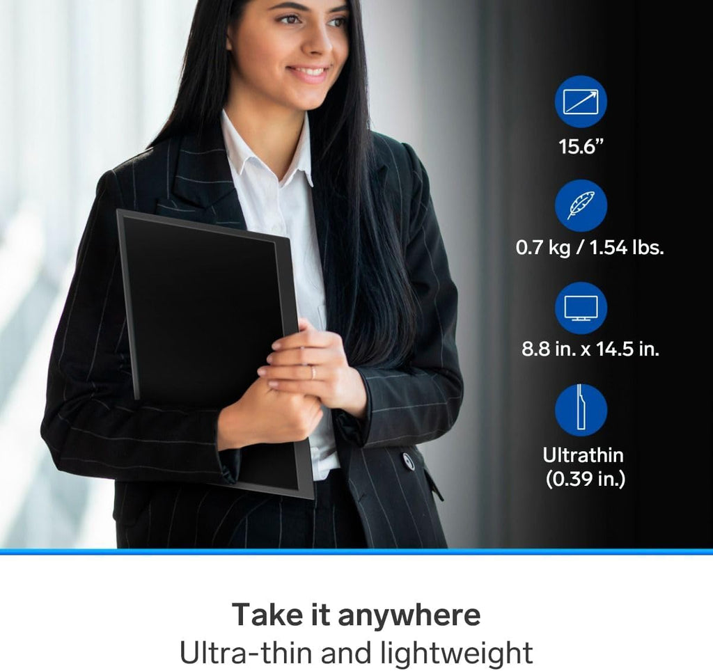STEREN 16' Portable HDR Monitor for Laptops – Full HD Display with USB-C, HDMI, and Ultra-Slim Design