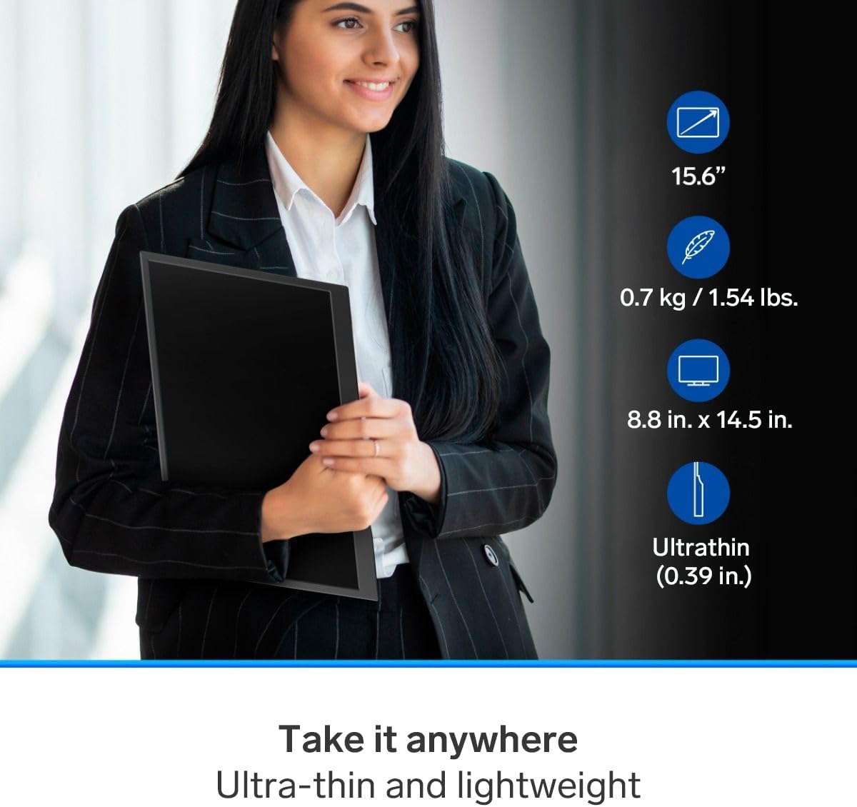 STEREN 16' Portable HDR Monitor for Laptops – Full HD Display with USB-C, HDMI, and Ultra-Slim Design