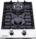 12 Inch Gas Cooktop, Built-in Tempered Glass 2 Burners Gas Stovetop LPG/NG Convertible Gas Stove Dual Fuel Gas Hob for RVs, Apartments, Outdoor DT2188A