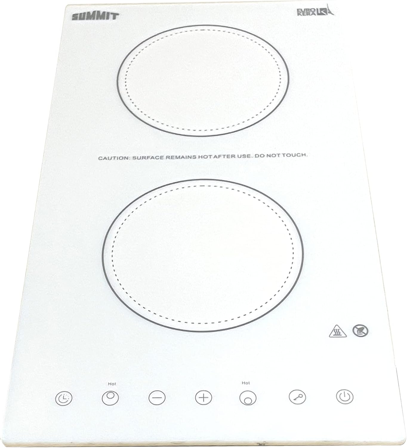 Summit 12' 2 Burner Electric Cooktop 115 Volt Radiant Cooktop, ADA Compliant, White- CR2B15T2W
