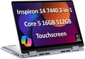 Dell Inspiron 14 7440 2-in-1 Laptop (14' FHD+ Touchscreen, Intel Core 5 120U (> i7-1355U), 16GB DDR5, 512GB SSD), for Designer, Creator, 10-Hr Long Battery Life, Backlit, Win 11 Pro w/ AI Copilot