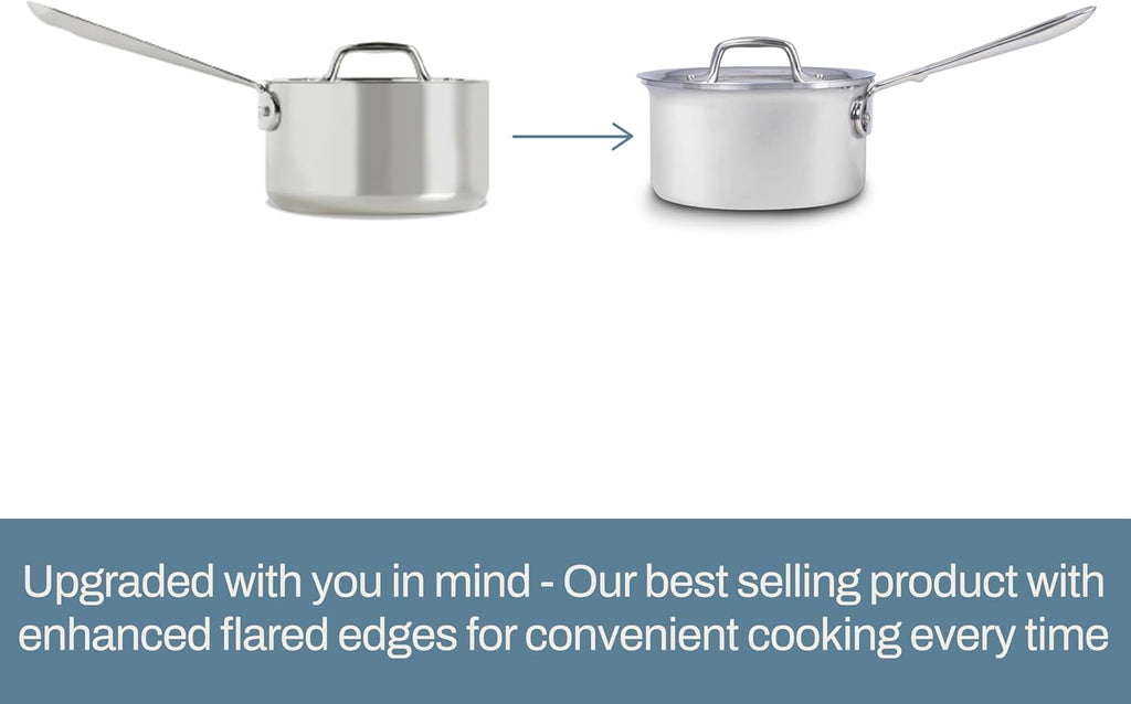 All-Clad D3 Stainless Steel 3 Quart Sauce Pan With Lid- Made in the USA- The Original Bonded Professional Cookware- Oven Safe & Induction Compatible