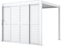Mirador Accessory - 10' Sliding Louver Door for Mirador Pergola 111 Series, 4 Panel Detachable Moveable Sun Shade Privacy Door, White