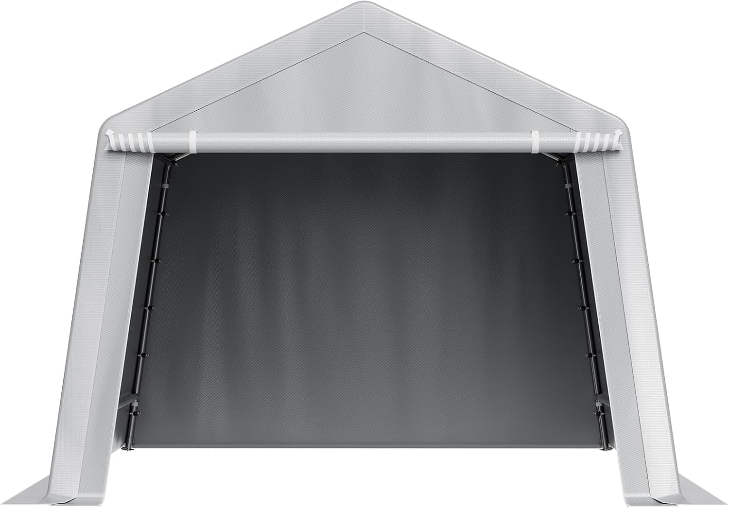 VEVOR Outdoor Storage Shed, 10 x 10 ft Portable Storage Tent with Roll-up Door & Vents, Waterproof Canopy Shed Shelter, Heavy Duty Frame, Patio Garage Carport for Motorcycle, Lawn Mower, Bike, Grey