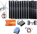 1.4Kw Wind Solar Power(1400W Hybrid System): 400W Wind Turbine Generator & 10pcs 100W Bendable Solar Panels & 3000W Off Grid Inverter & MPPT Controller & Accessories Home Boat RV