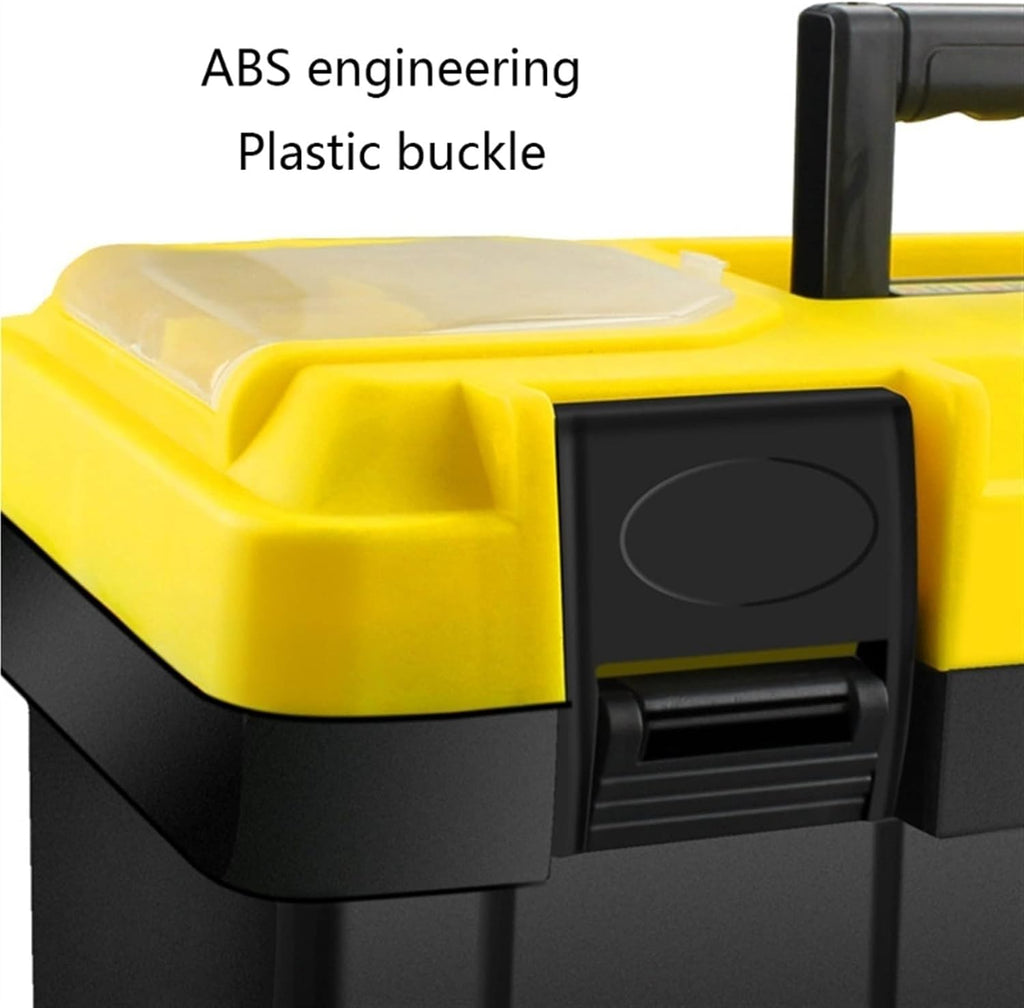 Portable Tool Box Plastic Tool Box Portable Tool Box Lockable Tool Box with Removable Tool Tray Electrician Auto Repair Box Storage Box Small Parts Box (Size : 17 inches)
