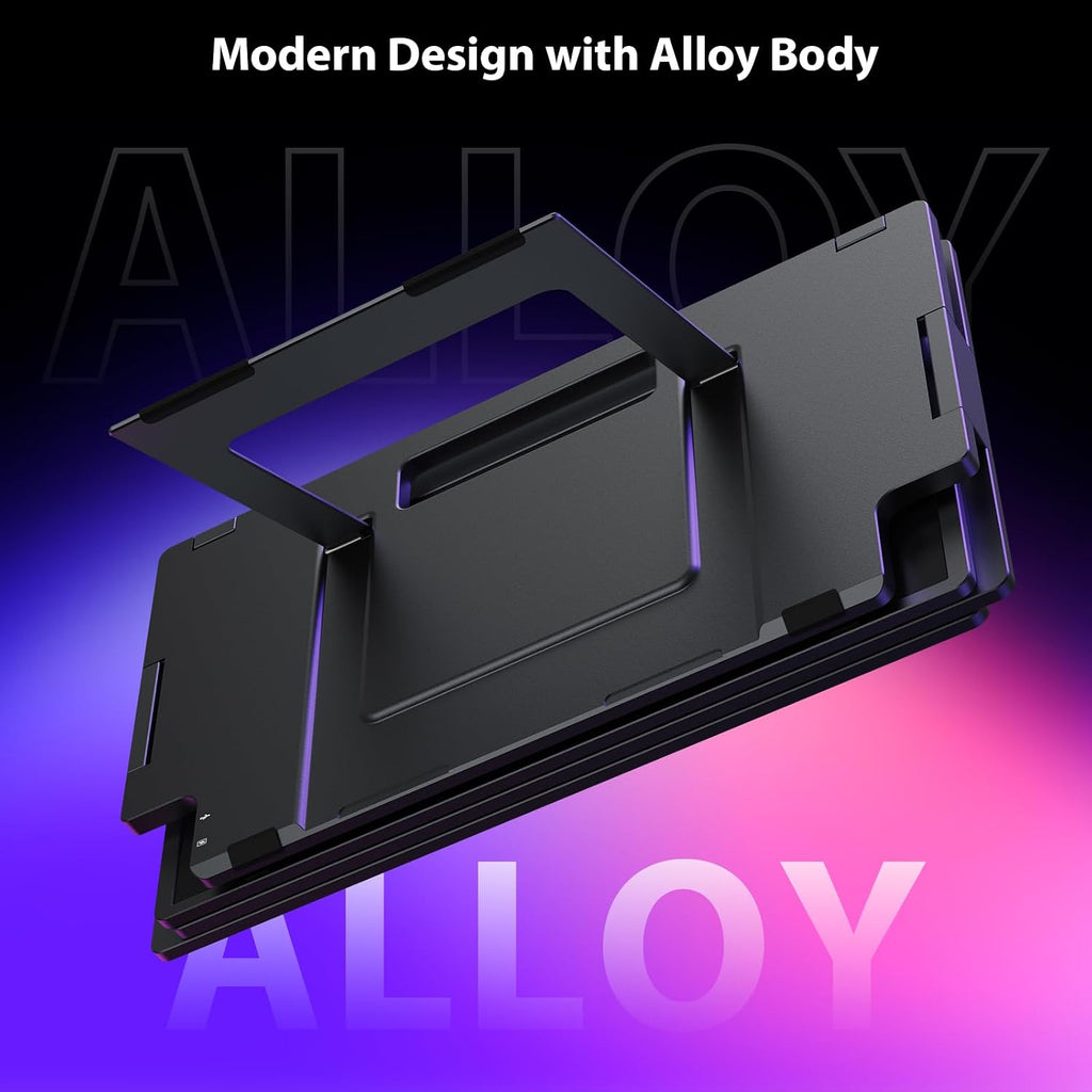 Triple Screen Laptop Monitor Extender, Quad Monitor 15.6' FHD 1080P Portable Triple Monitors, 1 USB-C Connection for 4 Screens, Integrated Aluminum Alloy, Auto Rotation Top Display for 12–17.3' Laptop