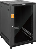 Tecmojo 18U Wall Mount Rack,18U Rack 23.6 Inch Depth,Hold Up to 176 Lbs,Server Rack with Casters,Enclosed Network Cabinet for 19 Inch Network,Server and AV Gear,Glass Door(Elite Collection)