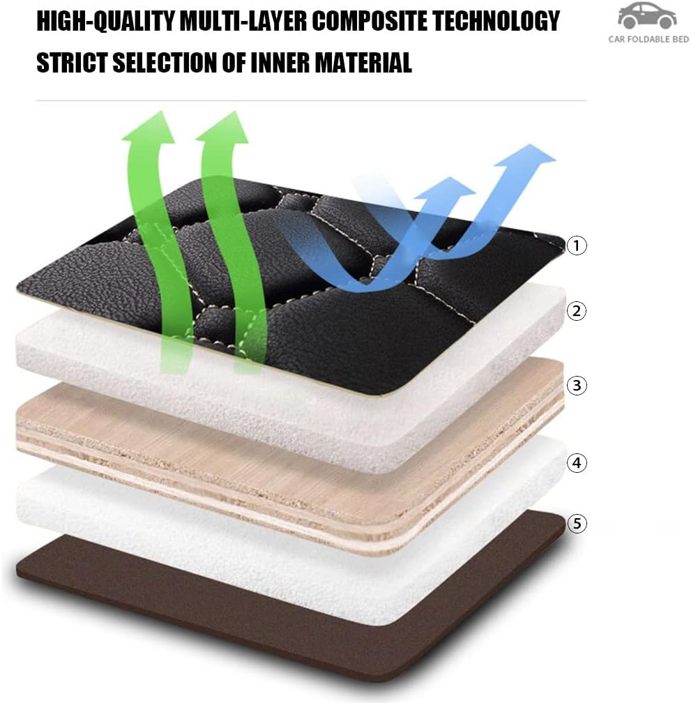 Car Bed Mattress Non-Inflatable Car Bed Mattress Universal Car-Portable Compact Sleeping Camping Car Cot for SUV RV Trucks and Most Cars (Color : Black, Size : 140cm)