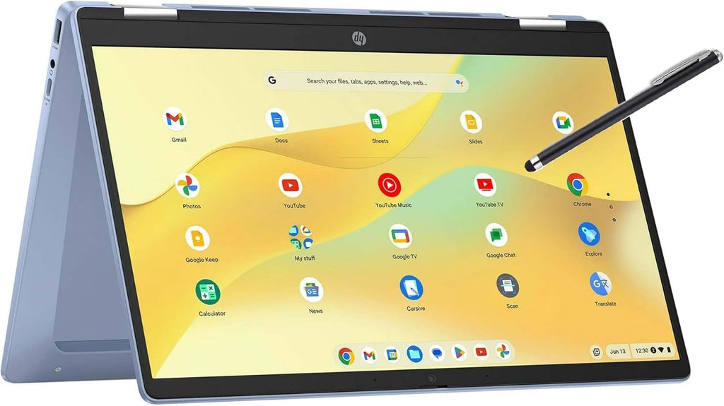 HP Convertible 2-in-1 Chromebook in Blue 14' Touch HD Intel 4-Core up to 3.40GHz 4GB Ram 128GB Storage 4K Graphics Super-Fast WiFi Chrome OS (14b - Renewed)