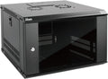 Tecmojo 6U Wall Mount Server Cabinet IT Network Rack Enclosure Lockable Door and Side Panels Black, Cooling Fan, Standard Glass Door, 450mm Depth, for 19' IT Equipment, A/V Devices