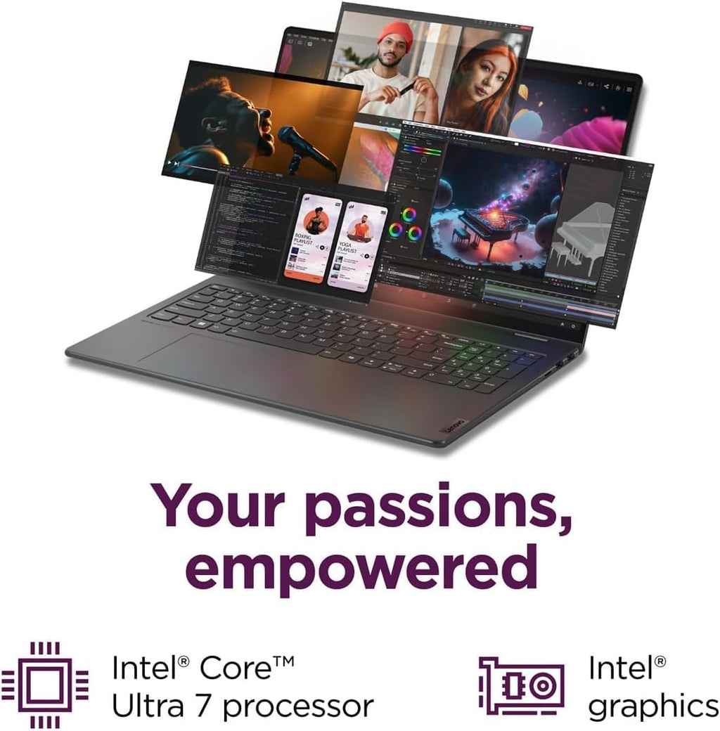 Lenovo Yoga 7i 2-in-1 Business Touchscreen Laptop, 16GB DDR5, 16' FHD+, Intel Core Ultra 7 155U (> i7-1355U), 1080p IR Webcam, FP, Backlit KB, IST Computer Customized 512GB/1TB SSD, Win 11 Home, AI PC