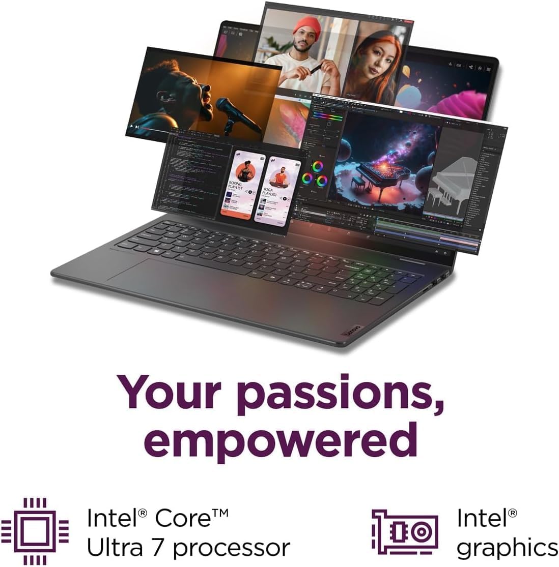 Lenovo Yoga 7i 2-in-1 Business Touchscreen Laptop, 16GB DDR5, 16' FHD+, Intel Core Ultra 7 155U (> i7-1355U), 1080p IR Webcam, FP, Backlit KB, IST Computer Customized 512GB/1TB SSD, Win 11 Home, AI PC