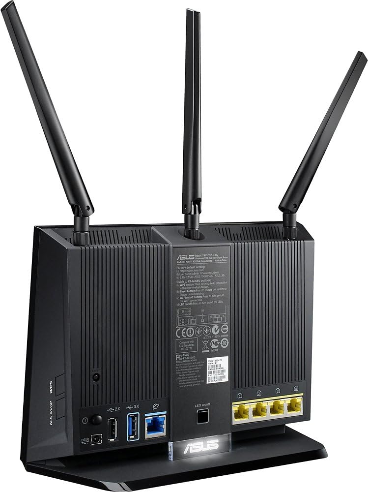 ASUS WiFi Router (RT-AC1900P) - Dual Band Gigabit Wireless Internet Router, 5 GB Ports, Gaming & Streaming, AiMesh Compatible, Free Lifetime Internet Security, Parental Control Equivalent to RT-AC68U