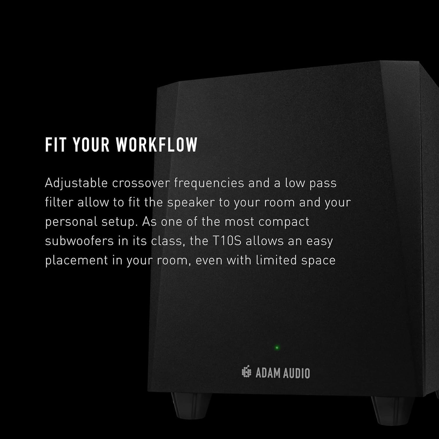 ADAM Audio T10S Studio Subwoofer for recording, mixing and mastering, Studio Quality Sound (Single)