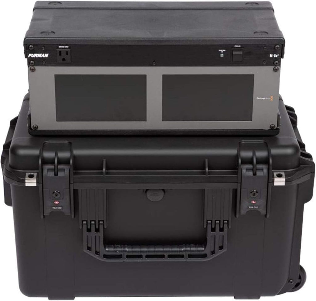 SKB iSeries 4U Shallow Fly Rack, Waterproof Polypropylene Hard Case with Durable Latches for Travel and Storage, Ideal for Musicians, 9 Inch, Black