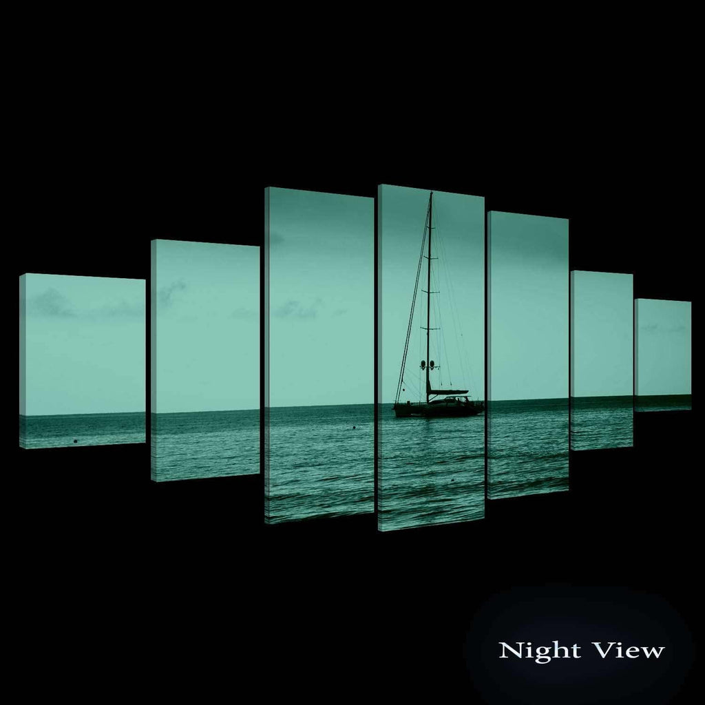 Startonight Huge Canvas Wall Art Purple Ocean View - Large Framed Set of 7 40' x 95'