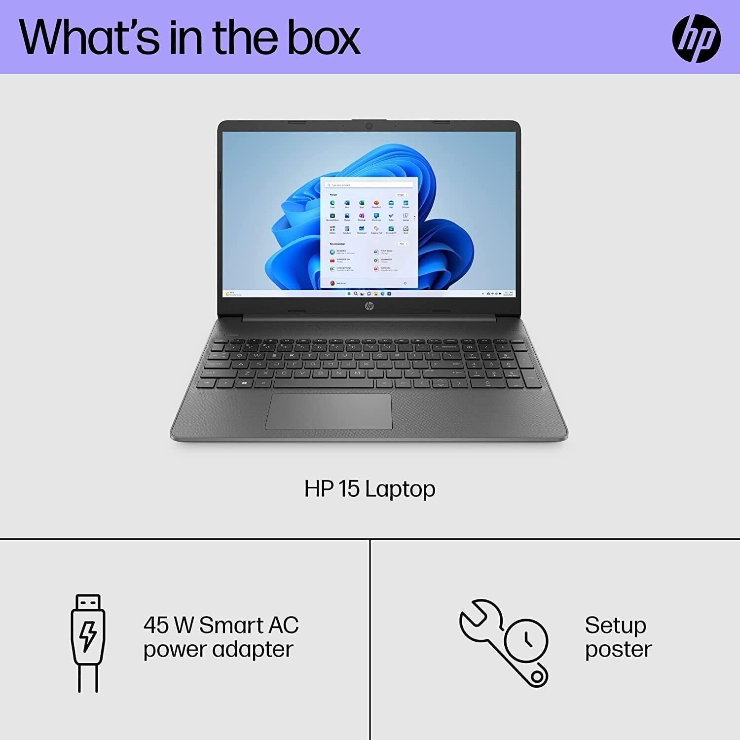 HP Essential Laptop, 15.6' FHD Display, Intel Core i3-1215U Processor, 16GB RAM, 1TB SSD, Webcam, Wi-Fi 6, HDMI, Windows 11 Home, KKE Accessories, Gray