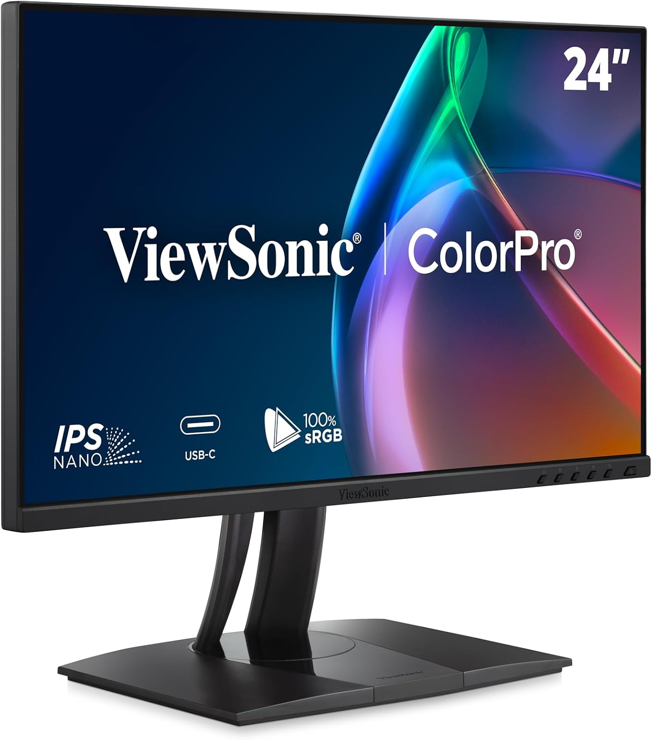 ViewSonic VP2456A 24 Inch 1080p ColorPro Monitor, IPS with 100% sRGB and Pantone Validated for Professional Graphic Design, Advanced Ergonomics, 120Hz, 90W USB-C, HDMI, and DisplayPort Inputs