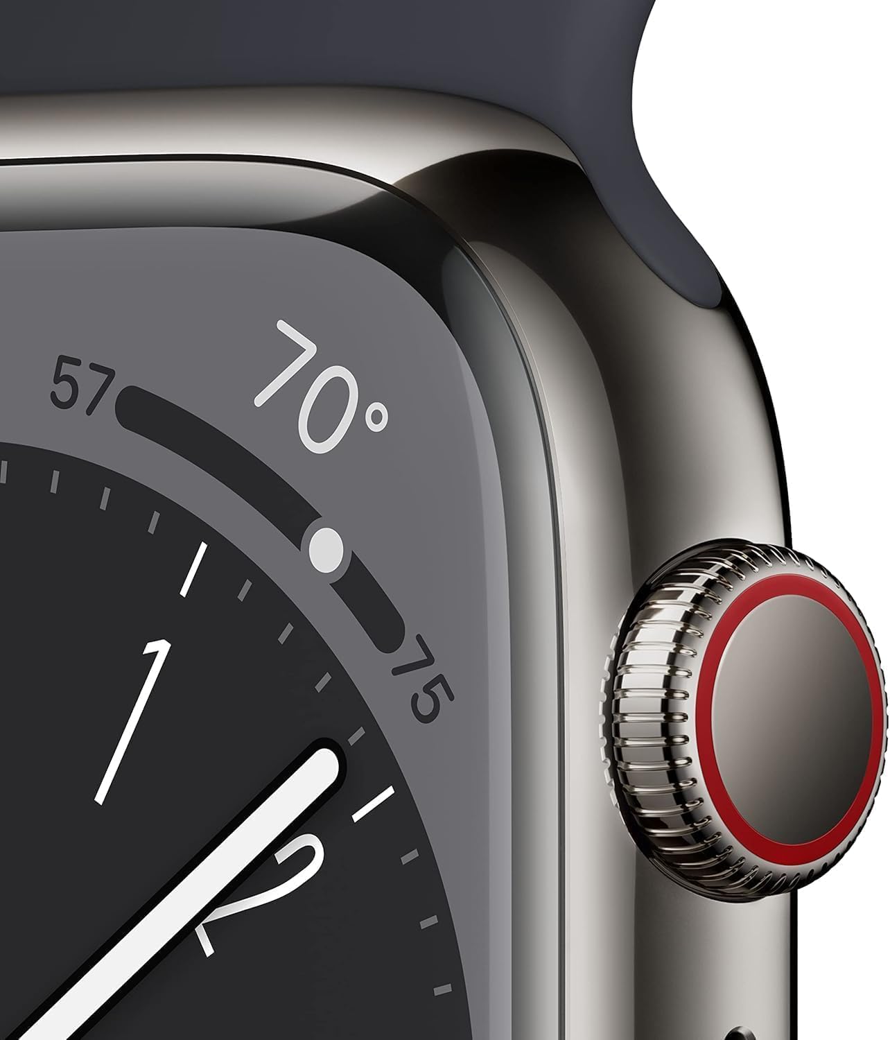 Apple Watch Series 8 (GPS+Cellular, 45mm) - Graphite Stainless Steel Case with Midnight Sport Band, M/L (Renewed)