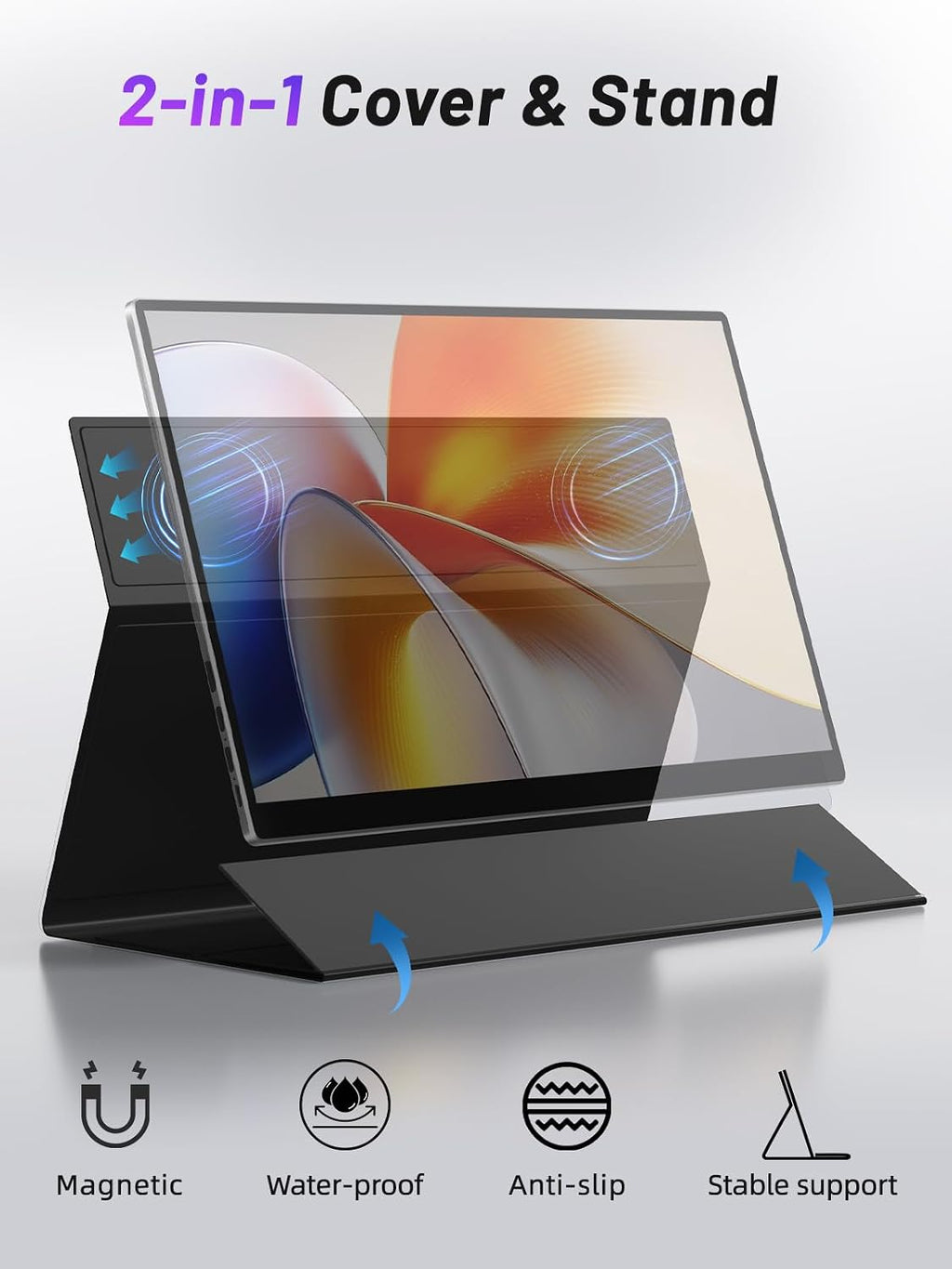 Portable Monitor Touchscreen 15.6' 4K UHD 3840X2160 100000:1 OLED 10-Point Touch Screen Laptop Monitor, with Protective Case, HDMI USB C Travel Monitor for Phones, PS5/4, Xbox, Switch