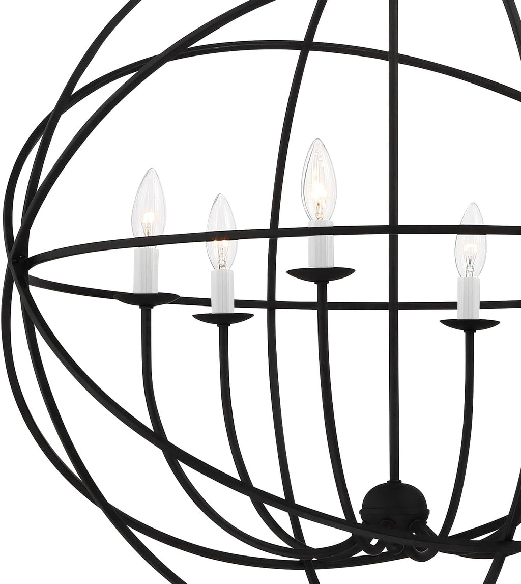 Crystorama Solaris 6 Light Black Chandelier