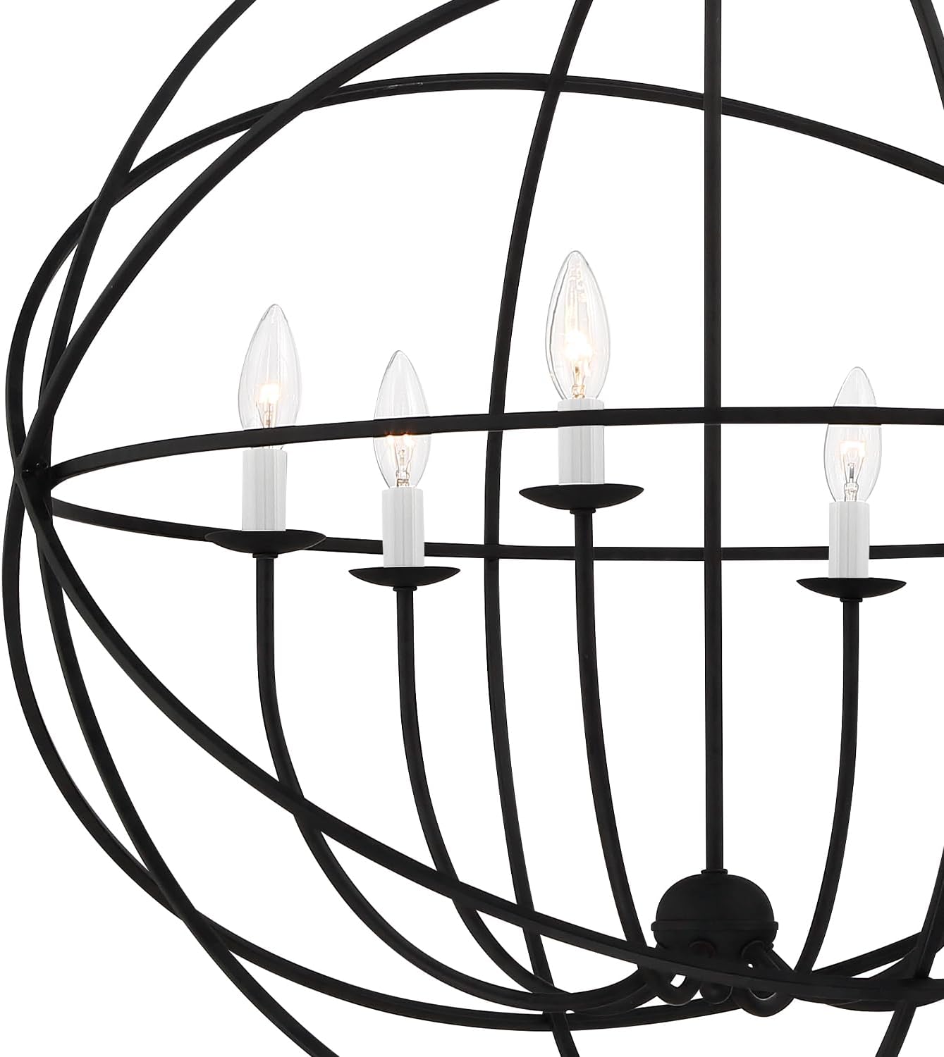 Crystorama Solaris 6 Light Black Chandelier