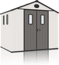 ‌Yokayoay 6x8 FT Resin Storage Shed, Featuring 0.6' Thick Panels, Weatherproof Outdoor Tool Shed with Floor for Garden, Lawn, Backyard