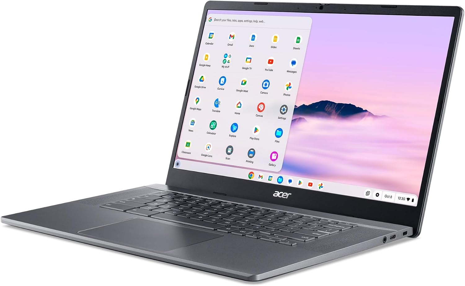 acer Chromebook Plus 515 Laptop with Google AI – 15.6' Full HD 1920 x 1080 IPS Touch Display | Intel Core i3-1305U | 8GB LPDDR5X | 256GB SSD | Wi-Fi 6E | FHD Camera | Chrome OS | CB515-2HT-33M4