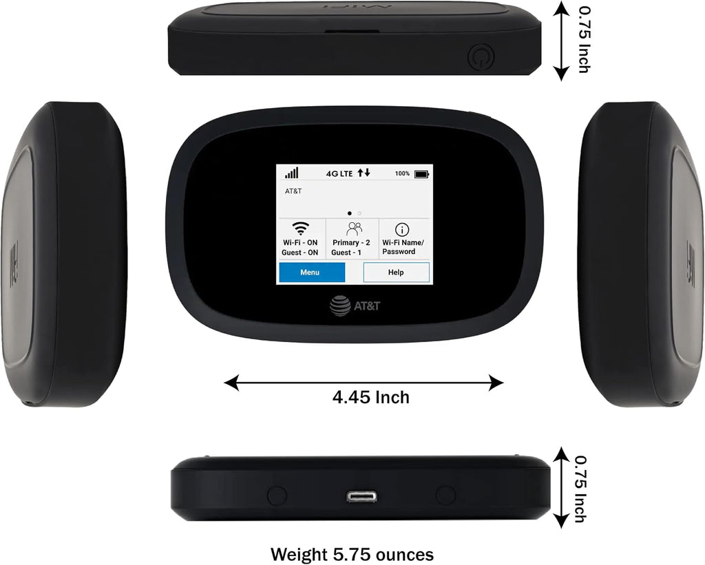 AT&T Wireless Hotspot Pocket WiFi 4G LTE MiFi 8000, Free VPN Mobile Hotspot for Travel, 4G Mobile Portable WiFi, Unlocked Globally, Near 5G Speed up to 1200 Mbps, EVDO-LINK Bundle (Standard)