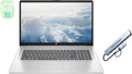 HP 17.3' FHD Business & Student Laptop Computer, 32GB RAM 1.5TB Storage (1TB SSD+512GB Docking Station Set), 6-Cores AMD Ryzen 5 Processor, Windows 11, Numeric Keypad, PLUSERA Earphones, Silver